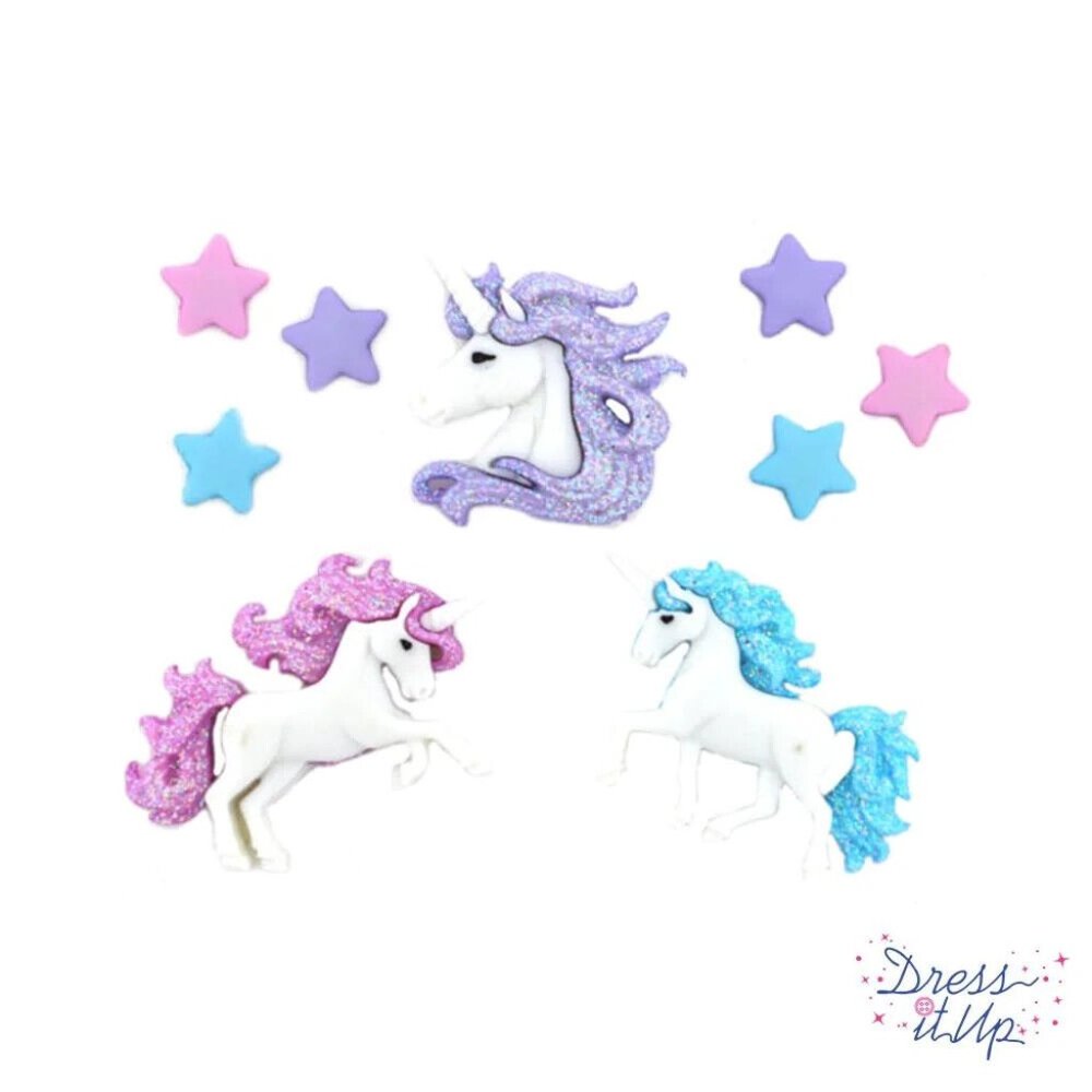 Magical Unicorns- Dress It Up Buttons - Jesse James